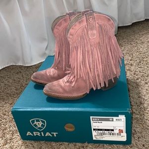 9.5 Ariat fringe pink cowboy boots